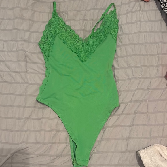 Forever 21 Tops - Green Lace Bodysuit